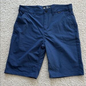 Hurley Kid's 20 Blue Flat Front Dri-Fit Shorts